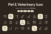 Pet and Veterinary Icon Set, an Outline Icon by Prosymbols (Thumbnail 1 of 8)