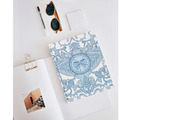 Blue floral FLORENCE- ornament set, a Decorative Illustration by Moonflora (Thumbnail 5 of 8)