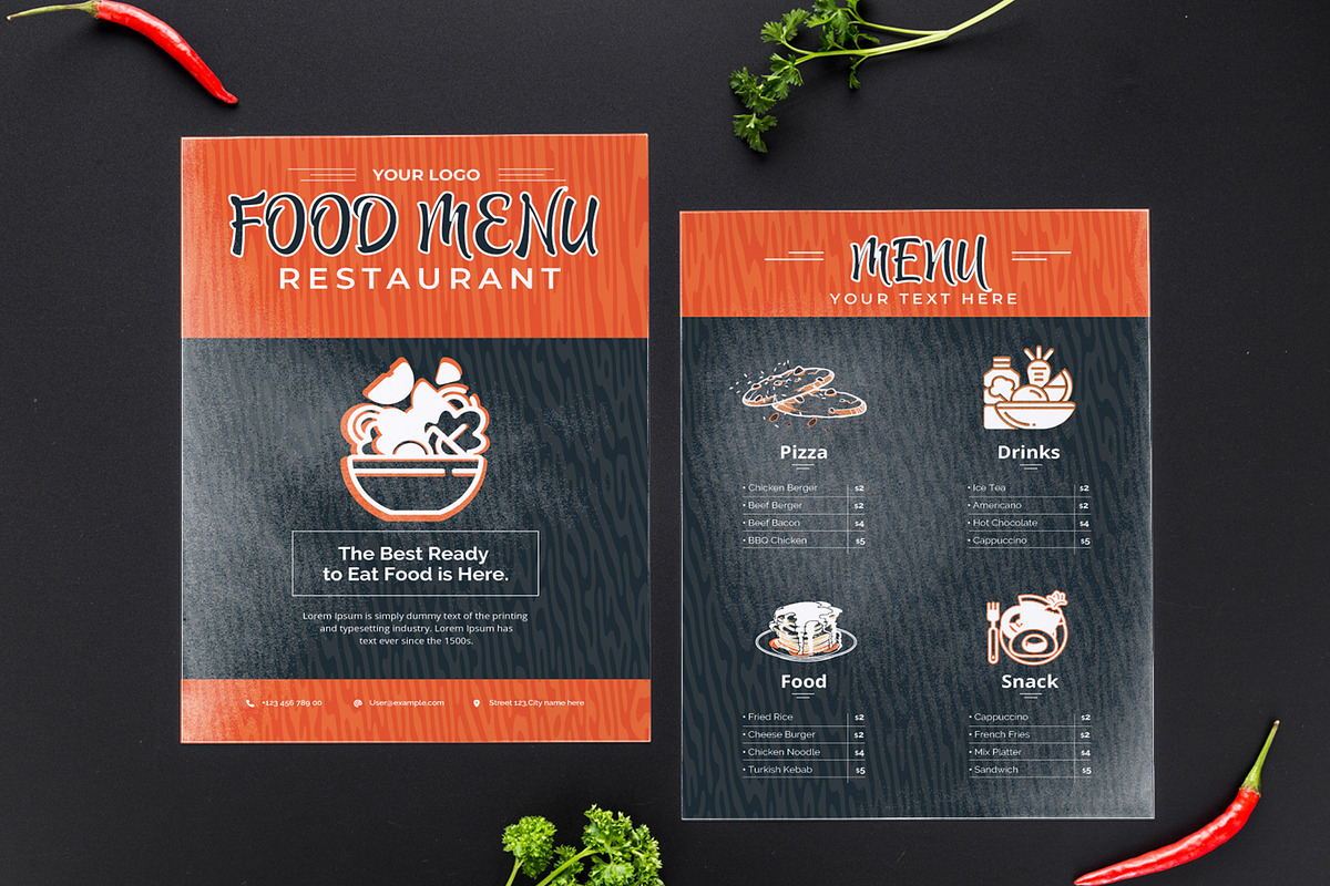 Restaurant Food Menu Layout
