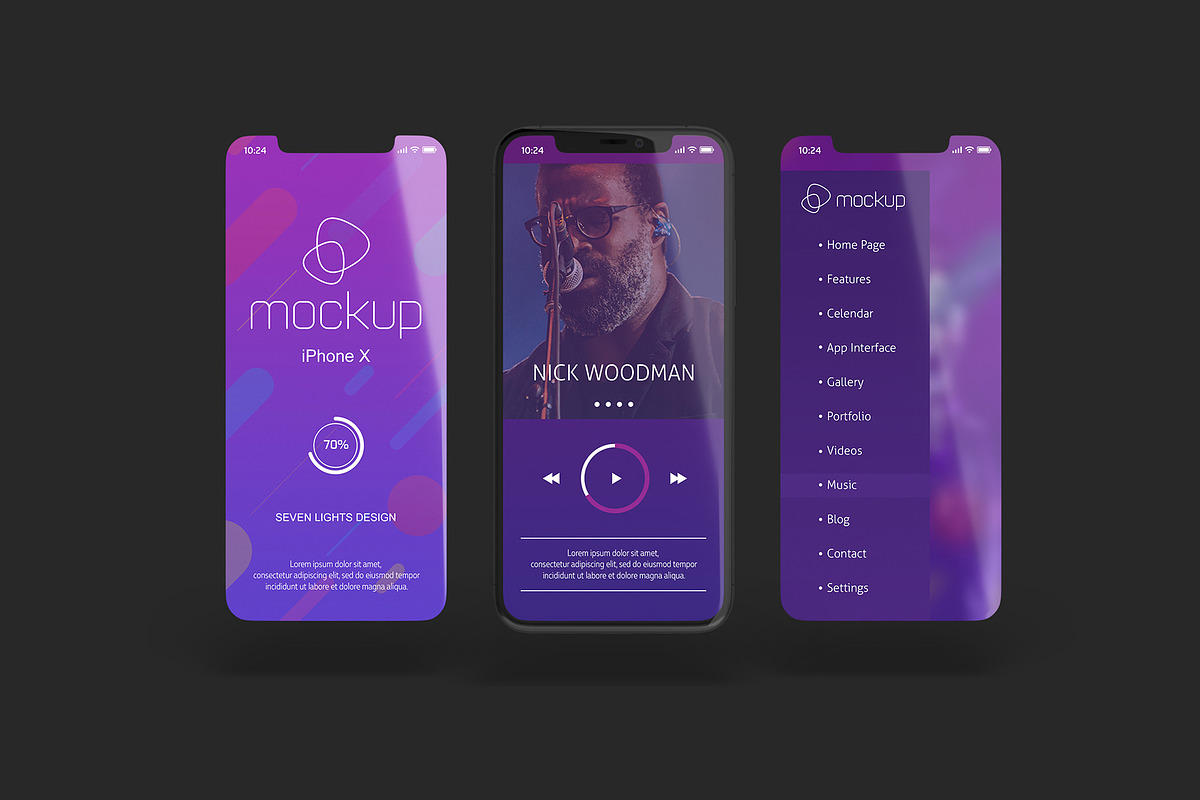iPhone X Mockup Set, an iPhone Mockup by Seven Lights (Photo 6 of 10)