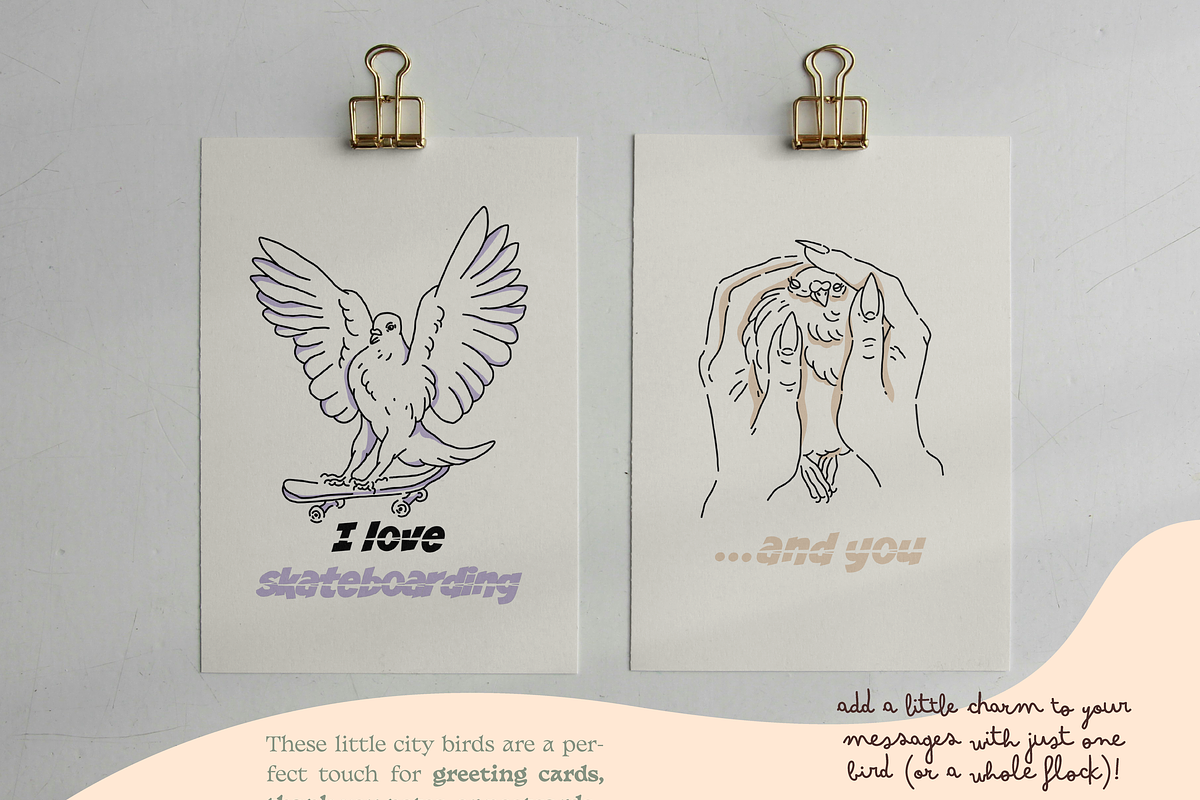 Pigeon vector illustrations, an Illustration by Hey Masha (Photo 3 of 9)