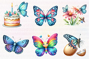 Watercolor Spring Butterfly Clipart, an Illustration by CreationArt (Thumbnail 2 of 5)
