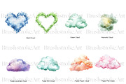 Watercolor Clouds Clipart, Cloud PNG, a Decorative Illustration by BrushstrokeArtGB (Thumbnail 6 of 9)