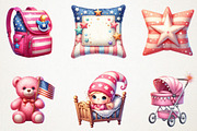 4th of July Pink Baby Nursery PNG, an Illustration by RobertsArt (Thumbnail 2 of 7)