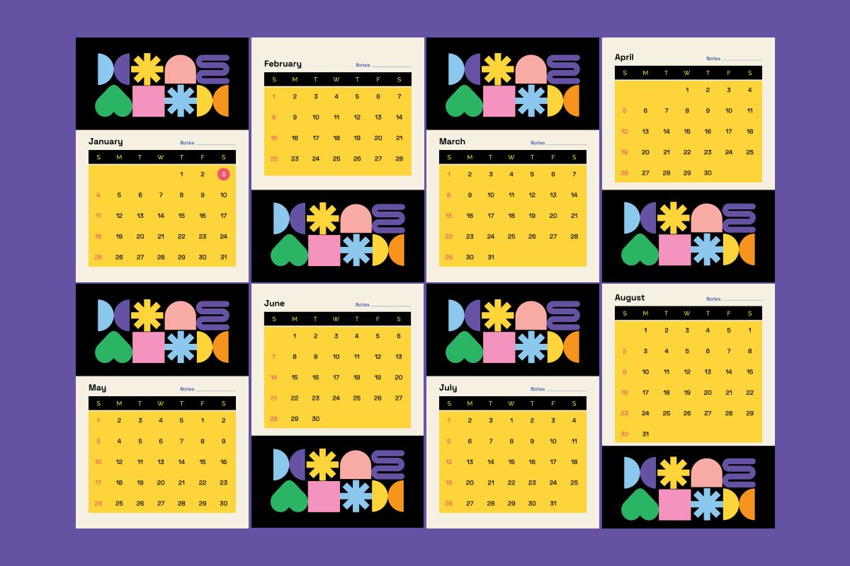 Fun Learning Wall Calendar for Kids, a Stationery Template by twinstd (Photo 3 of 3)