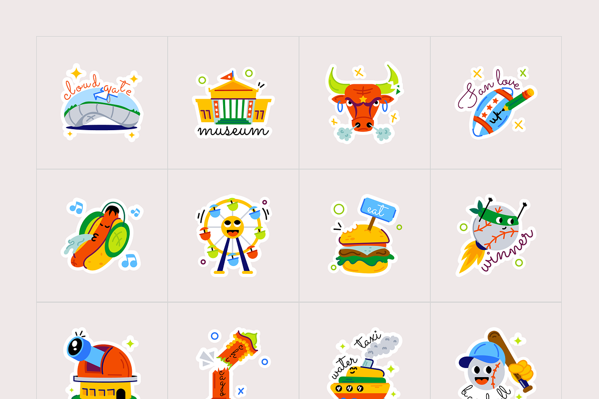 Animated Chicago Stickers, an Emoji Icon by Prosymbols (Photo 7 of 13)