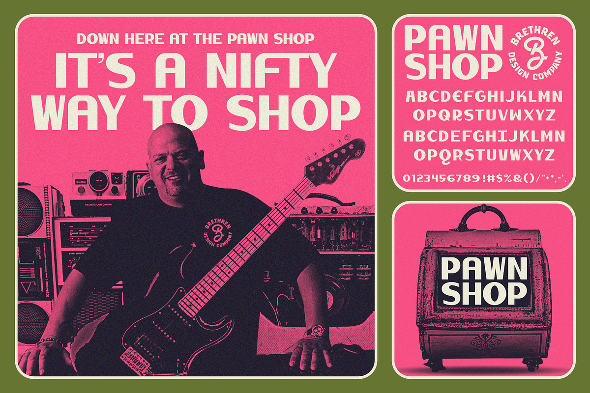 Pawn Shop Display Font, a Handwritten Font by Brethrendesignco (Photo 2 of 4)