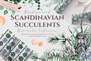 Watercolor Scandinavian Succulents, an Illustration by Fluffy Unicorn (Thumbnail 1 of 11)