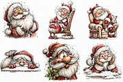 Funny Christmas Santa Clipart, an Illustration by Libby Wishes (Thumbnail 2 of 7)