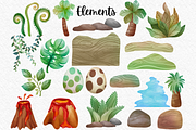 Cute Dinosaurs V2 watercolor clipart, an Illustration by AkiraVilla (Thumbnail 3 of 10)