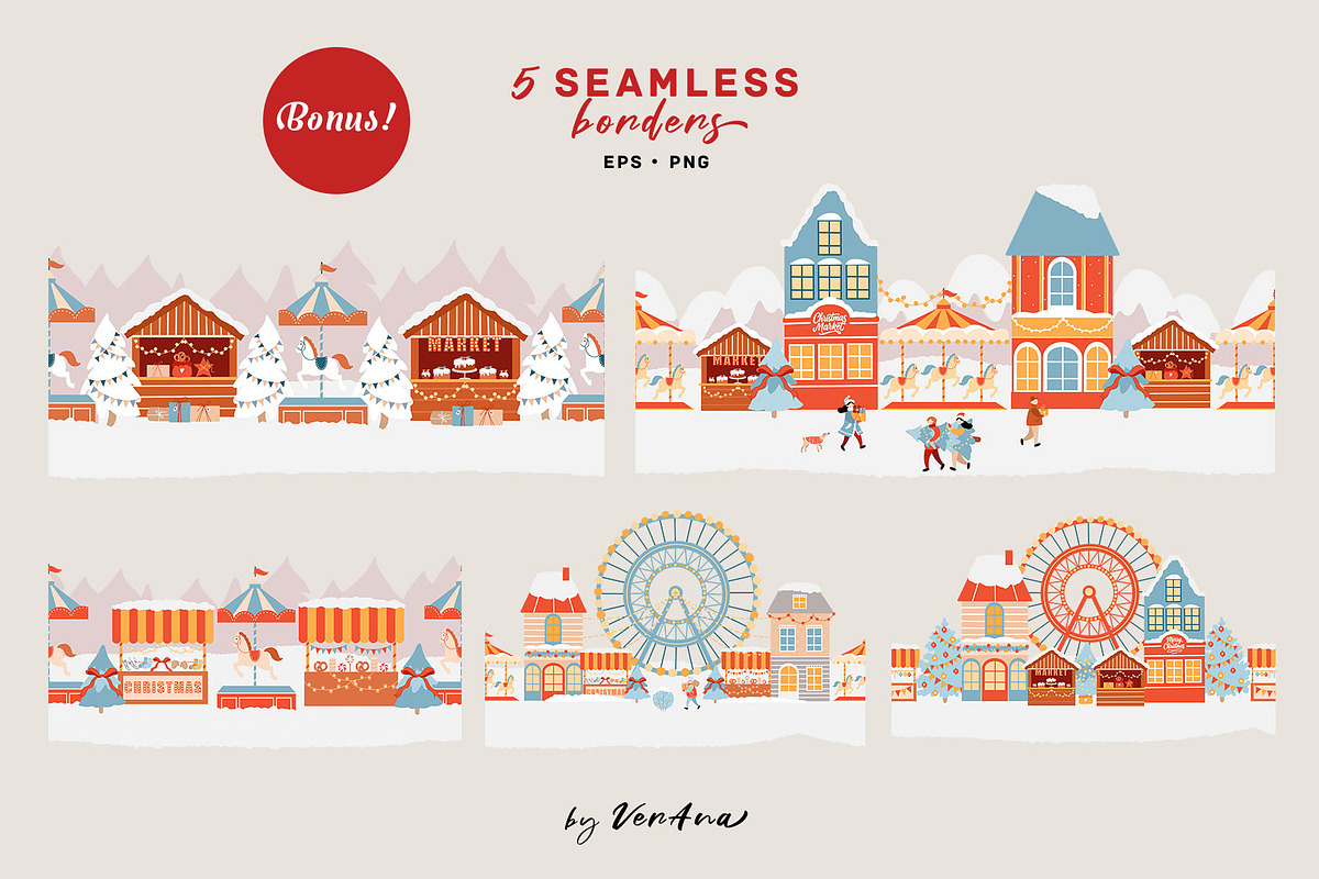 Christmas Market Scene Creator, a Seasonal Illustration by VerAna (Photo 18 of 20)