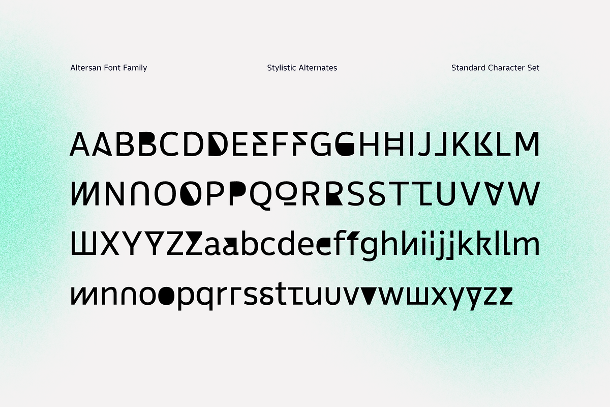 Altersan; Abstract Alternates Sans, a Sans Serif Font by Eko Bimantara (Photo 4 of 12)