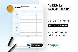 Weekly Food Printable Planner