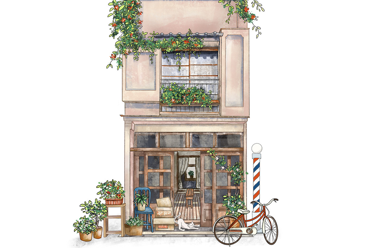 Photoshop Sketch Japanese Houses, a Brush Add-On by MISTstudioDesign (Photo 10 of 10)
