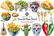 Watercolor Cinco De Mayo Clipart PNG, an Illustration by SinaCreation (Thumbnail 1 of 5)