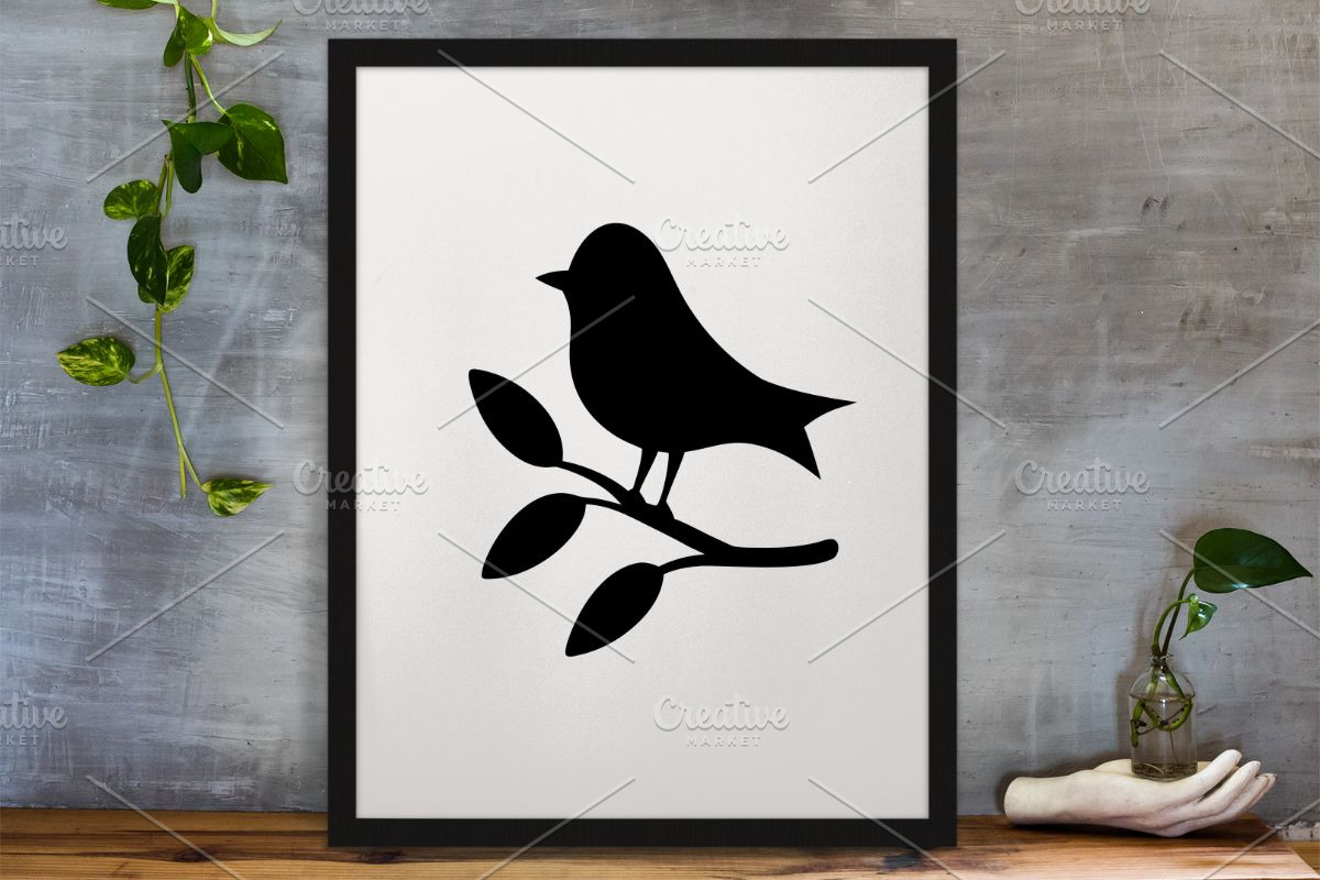 Bird on Branch Silhouette SVG, an Animal Illustration by newminddesign (Photo 3 of 3)