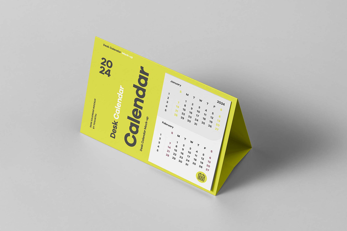 Desk Calendar Mock-up, a Merchandise Mockup by Yogurt86 (Photo 5 of 7)
