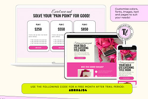 Pink Sales Page Showit Template