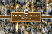 Golden Abstract Forest Illustration, a Decorative Illustration by Housui Patterns (Thumbnail 1 of 12)