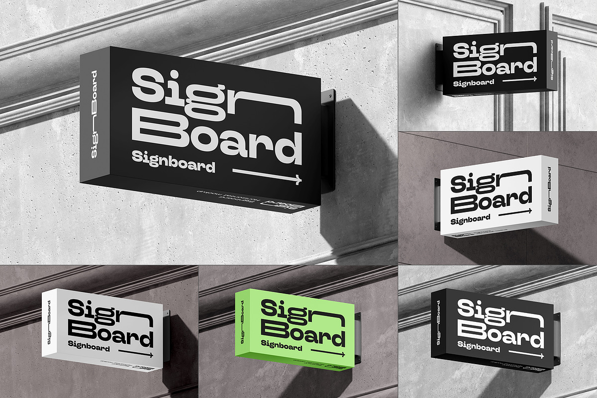 Signboard Horizontal Mock-up, an Advertising Mockup by Yogurt86 (Photo 1 of 13)