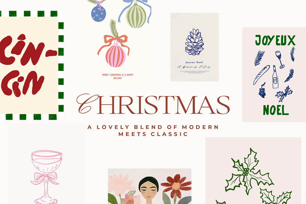 Modern Handmade Christmas Prints, a Background Graphic by Laras Wonderland (Photo 4 of 10)