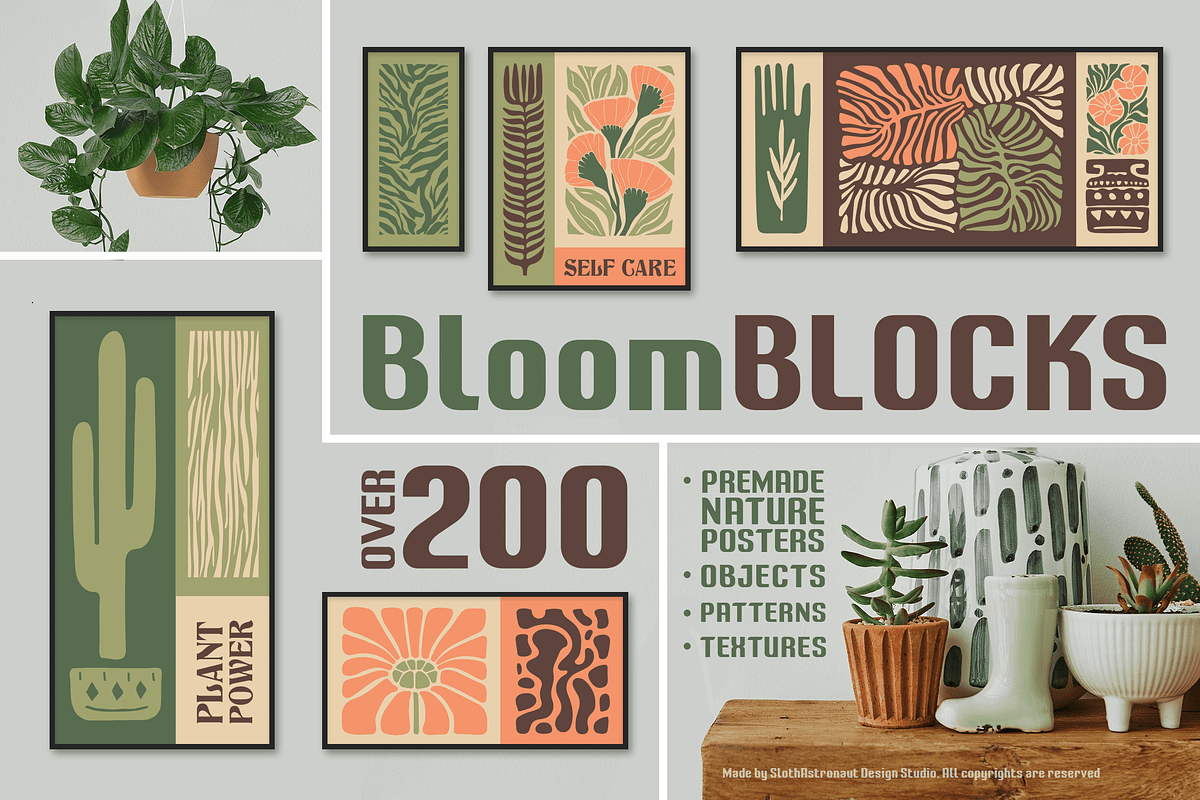 BloomBlocks. 200 Wall Art Posters, a Graphic by Cosmic Store (Photo 1 of 12)