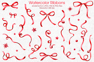 Red Ribbons & Banners Collection