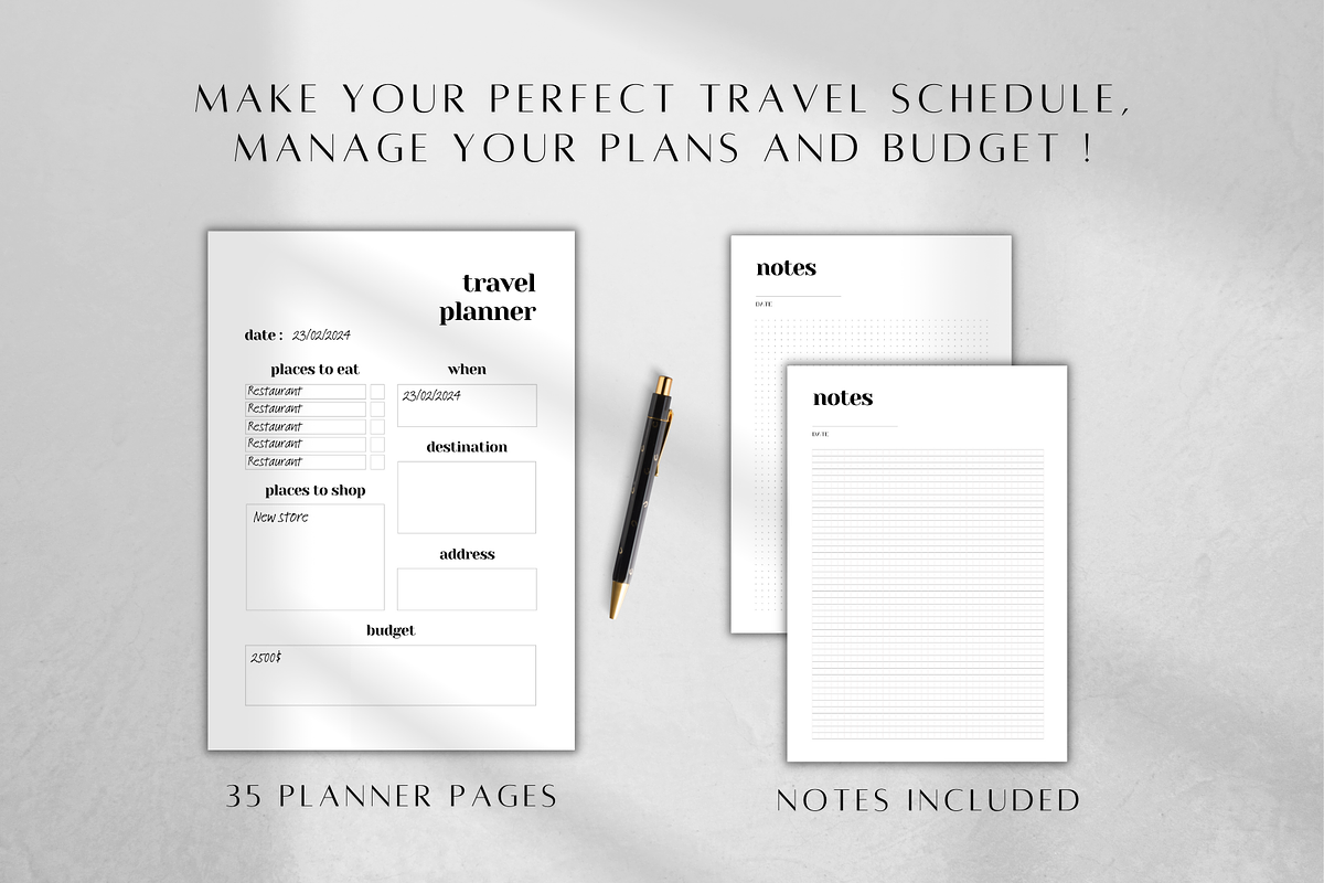 Printable Travel & Vacation Planner, a Stationery Template by BRANDcontent (Photo 4 of 6)