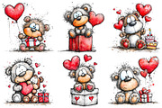 Valentins Day Birthday Party Teddy, an Illustration by Pixels.Craft (Thumbnail 4 of 5)