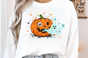 Halloween Pumpkin Png Cute Ghost, an Illustration by Craft Nest (Thumbnail 3 of 6)