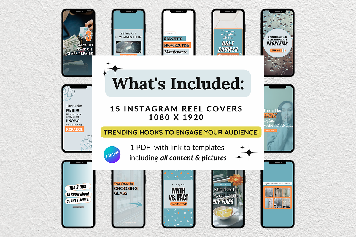 Glass Repair Reel Cover Templates, a Social Media Template by gooddogcreativeco (Photo 2 of 9)