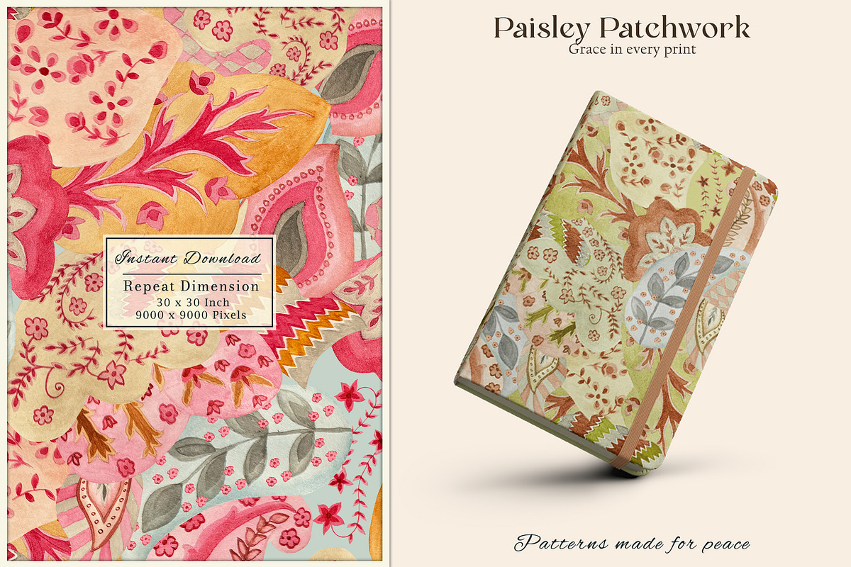 Paisley Patchwork Prints & Patterns, a Pattern Graphic by GND ART STUDIO (Photo 3 of 8)