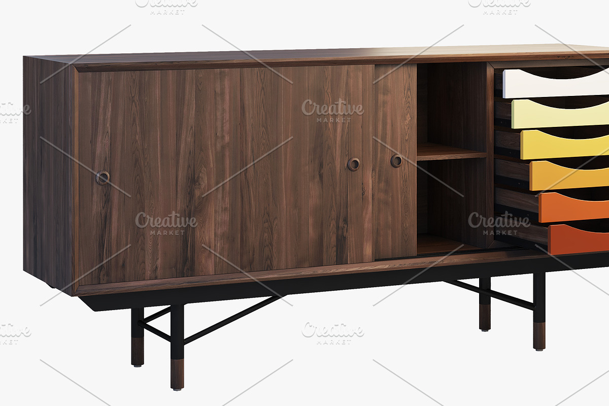1955 Sideboard 3d model, a Furniture 3D Model by 3dmitruk (Photo 7 of 14)