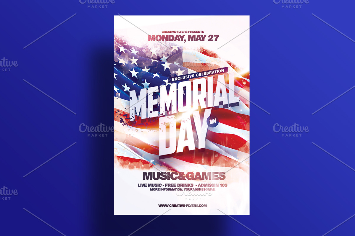 Memorial Day Flyer Psd, a Flyer Template by Rome B Creation
