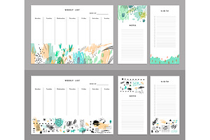 Weekly Planners. EPS & JPEG