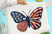 Patriotic Butterfly PNG, Faux Yarn, an Illustration by Designking (Thumbnail 1 of 4)
