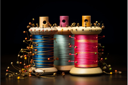 Utilitarian Pincushion spools thread, an Arts & Entertainment Photo by Ylivdesign
