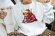 Winter Christmas Highland Cow PNG, an Illustration by Sublimation Artist (Thumbnail 2 of 9)