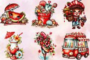 Whimsical Summer Clipart Bundle., an Illustration by SVGArt (Thumbnail 2 of 9)