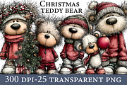 Christmas teddy bear clipart, an Illustration by Designworld (Thumbnail 1 of 6)