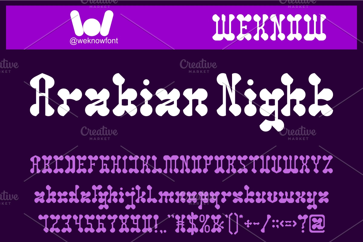 Arabian Night font, a Slab Serif Font by weknow (Photo 1 of 8)