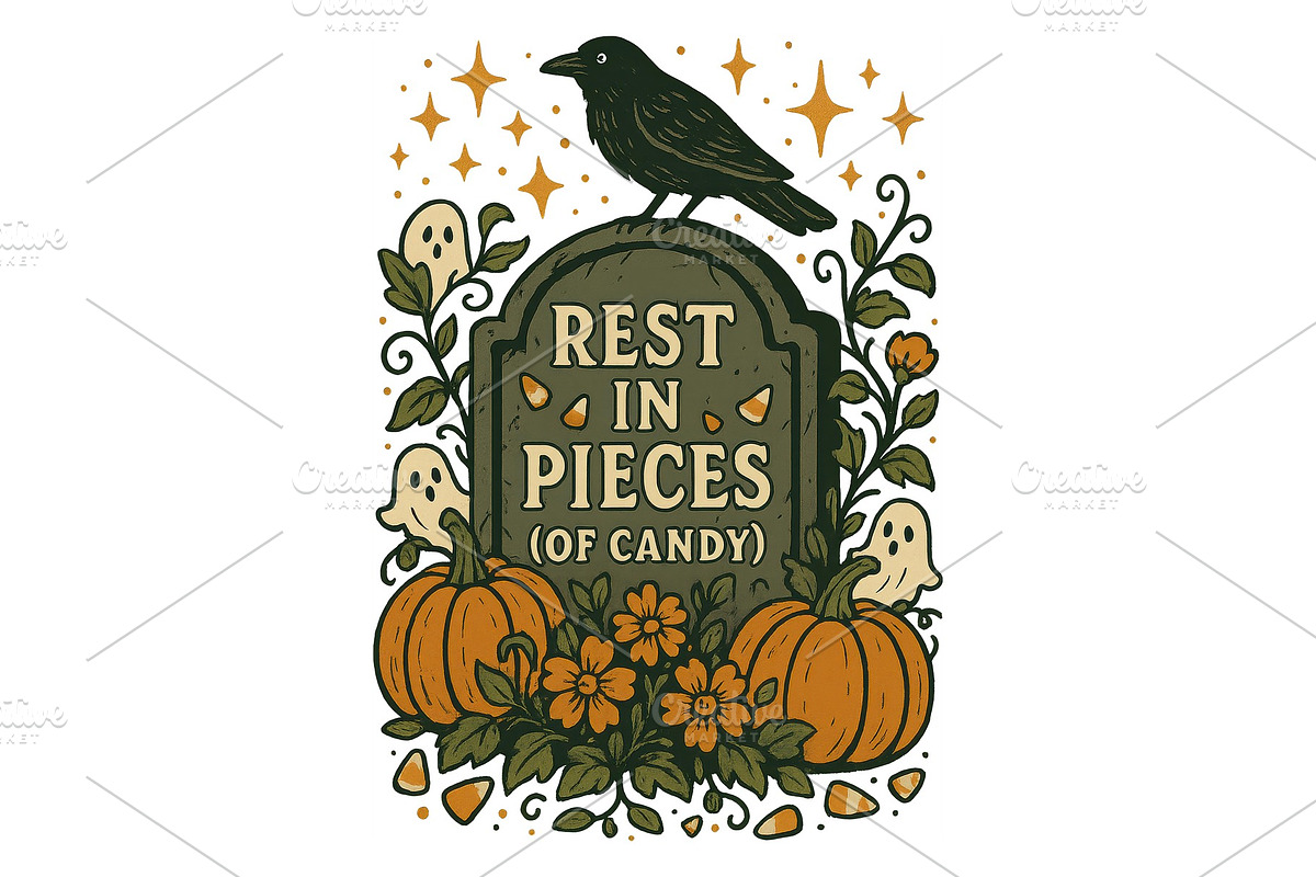 Rest In Pieces of Candy Halloween, a Background Graphic by LaseredNinja (Photo 1 of 7)