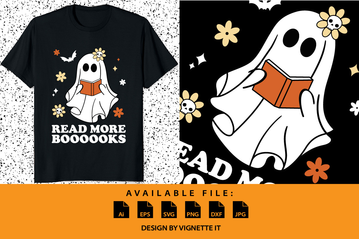 Ghost Read More Books Halloween, an Illustration by Vignette.IT (Photo 1 of 3)