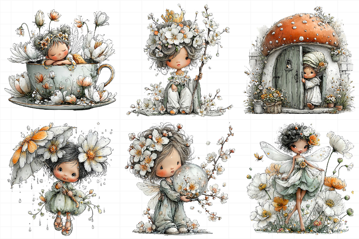 Whimsical Spring Fairy Clipart, an Illustration by Daily.Designs (Photo 4 of 7)