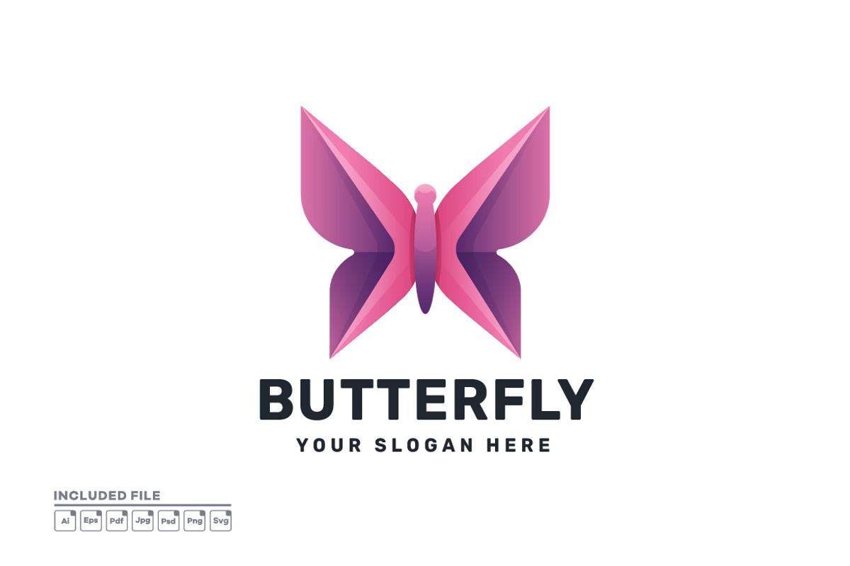 Butterfly Gradient Colorful Logo, a Branding & Logo Template by yuanesei