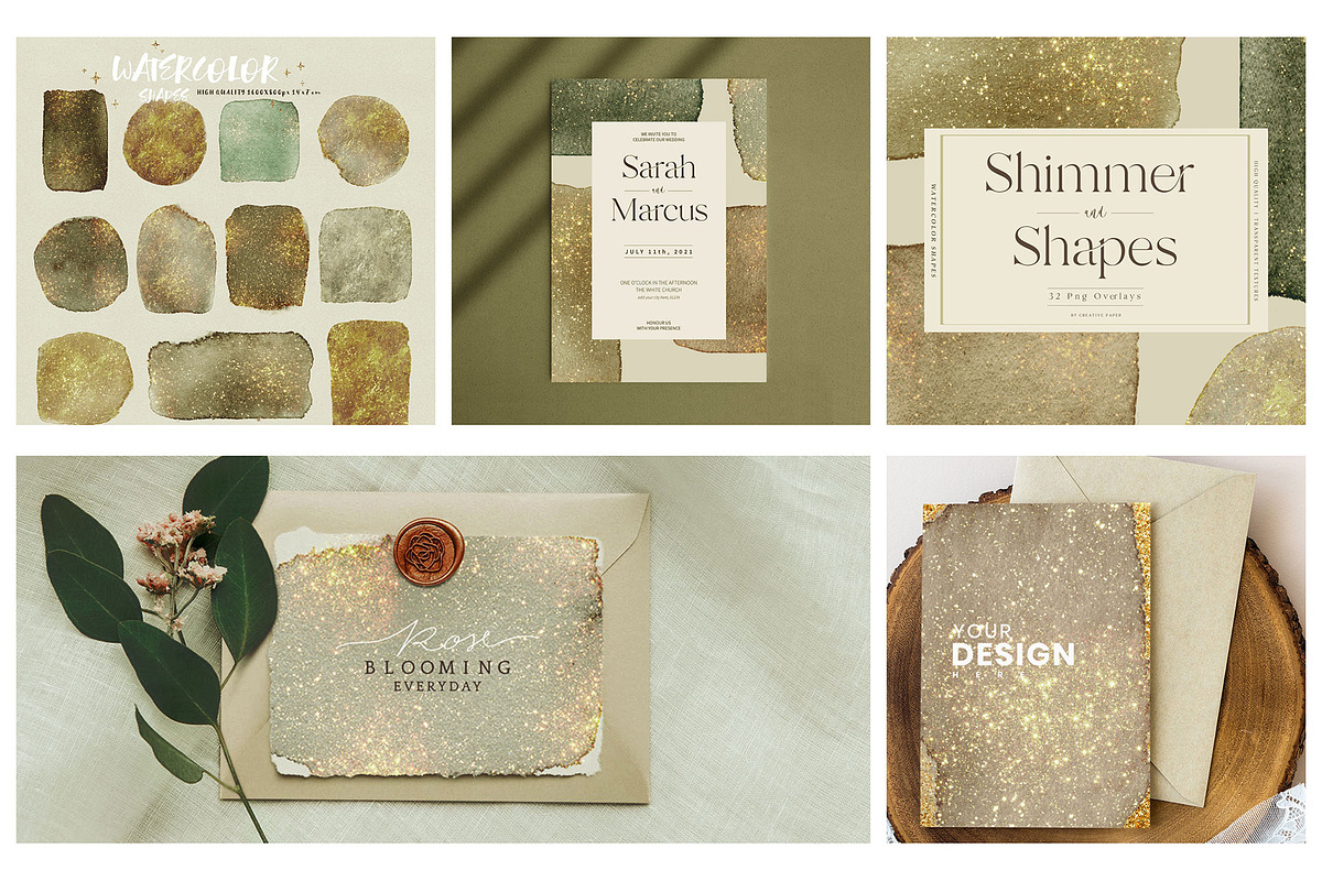 Rose Gold Glitter Shapes Bundle, a Texture Graphic by by creative paper (Photo 39 of 47)