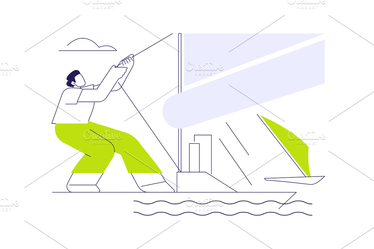 Setting a sail abstract concept, a Transportation Illustration by Visual Generation