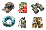 Camouflage Summer Elements Clipart, an Illustration by Dream Creation (Thumbnail 2 of 6)