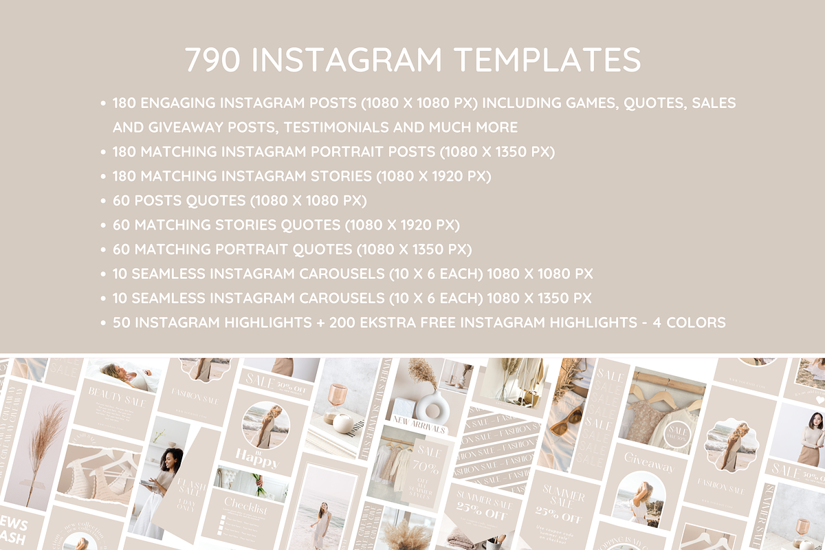 Beige Instagram Mega Bundle preview 3