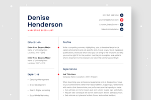 Resume Template Denise, a Resume Template by Olympia Resume